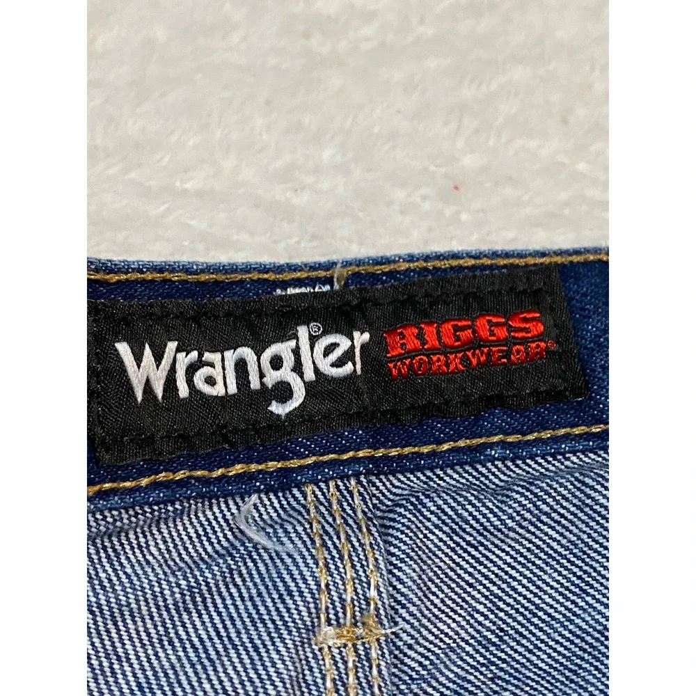 Wrangler Riggs Workwear Mens Blue Straight Leg Denim Jeans 3W050AI 42x34